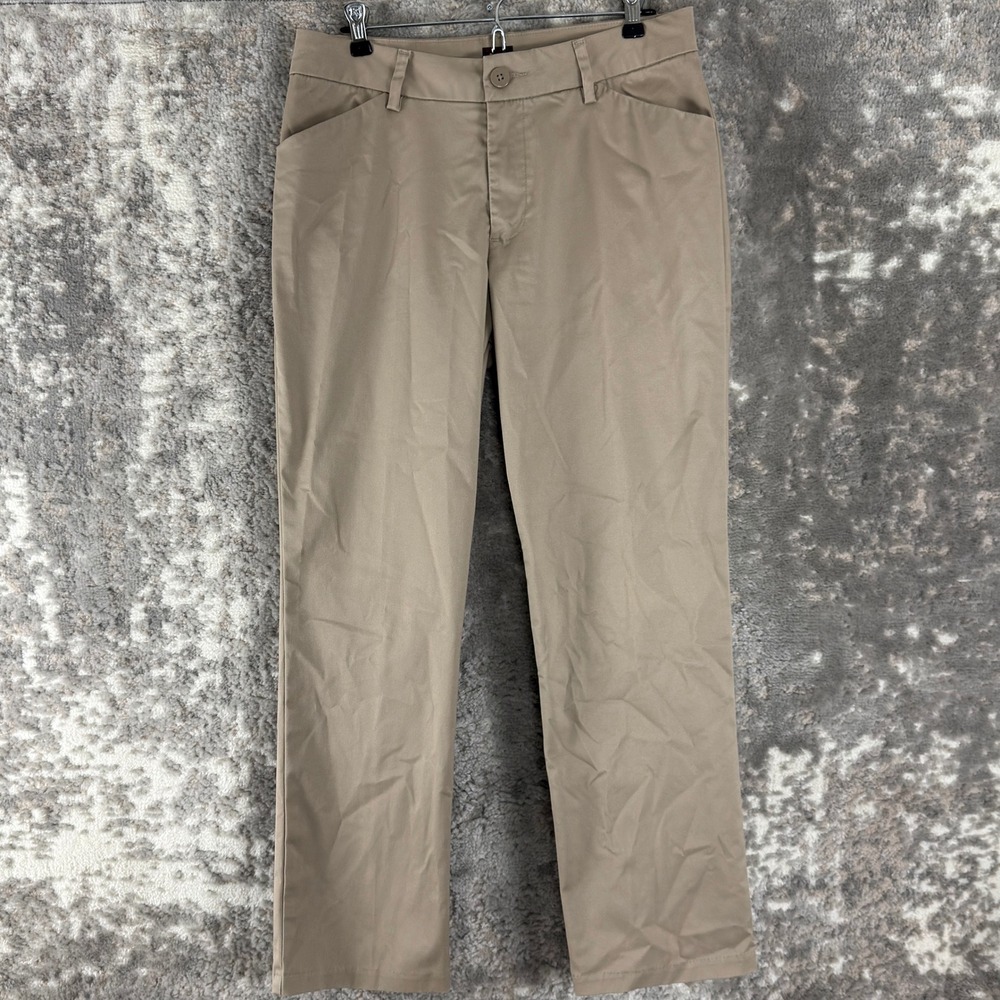 Lee Size 10 Wrinkle Free Flat Front Chino Work Casual Pants Khaki Women